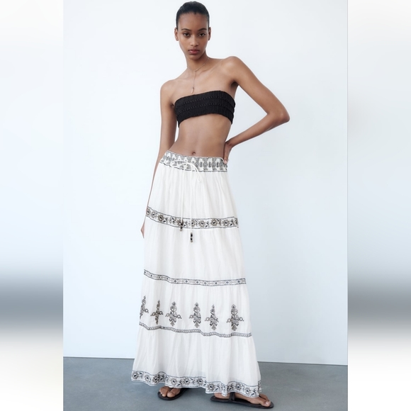 Zara Dresses & Skirts - Zara embroidered long skirt